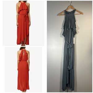 O’Neill Juniors Misty Keyhole Ruffle Maxi Dress Gray Size XL